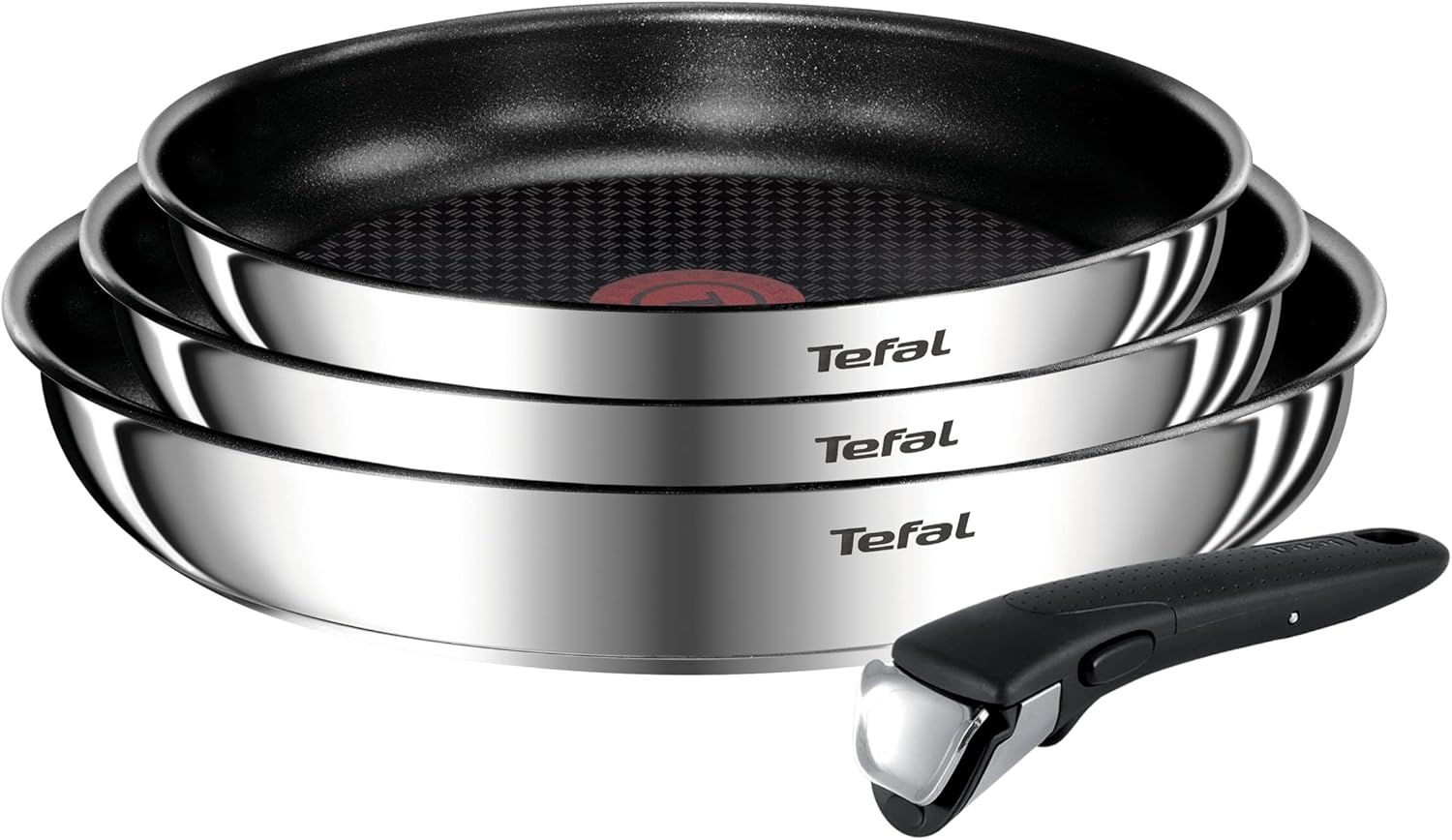 Tefal Ingenio Emotion Stainless Steel Non-Stick Induction Frypan Set, 4 Piece