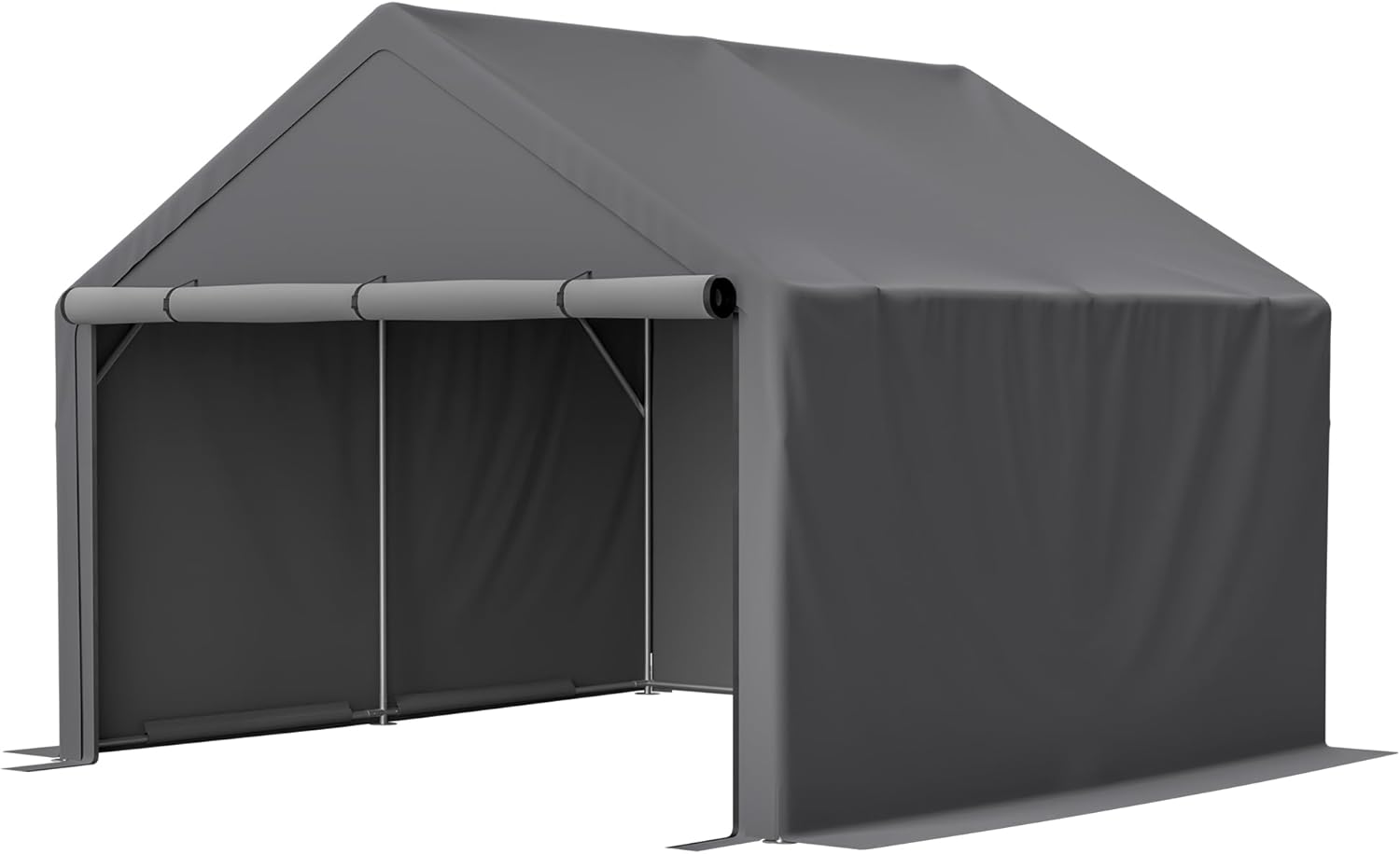 Fahrradgarage Ger채teschuppen 305x296x233 cm grau wasserdicht Winterfest Lagerzelt Stahlkonstruktion PE-Plane f체r Fahrr채der Motorr채der Gartenger채te Garten Terrasse Hof