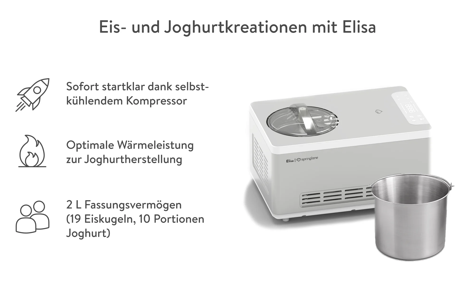 Réfrigérateur Elisa 2 litres 2025 – Noir ou argent