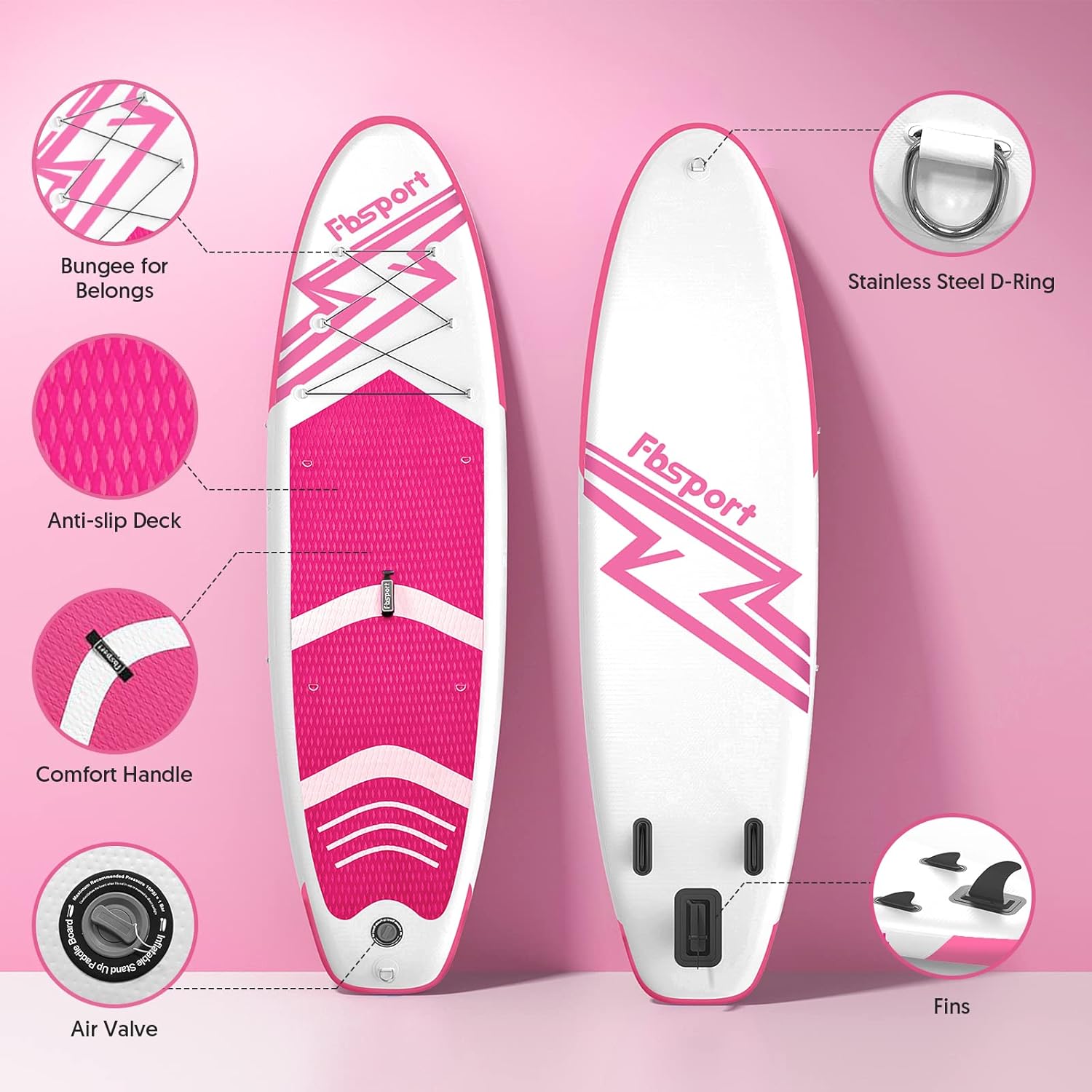 Premium-Stand-Up-Paddle-Board, Yoga-Board mit strapazierfähigem SUP-Zubehör und Tragetasche | Breiter Stand, Surf-Kontrolle, rutschfestes Deck, Leine, Paddel und Pumpe für Jugendliche und Erwachsene