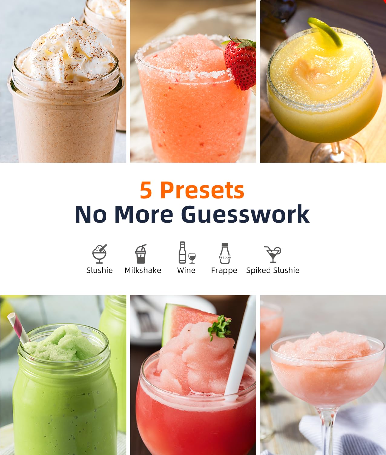 Slushie Machine - Professional Frozen Drink Maker No Ice Needed- 70 oz Slushy Machine for Home with LED Display - One-Touch Reservation & 6 Pre-set Programs for Frozen Margaritas, Frapp��s & Ice Cream