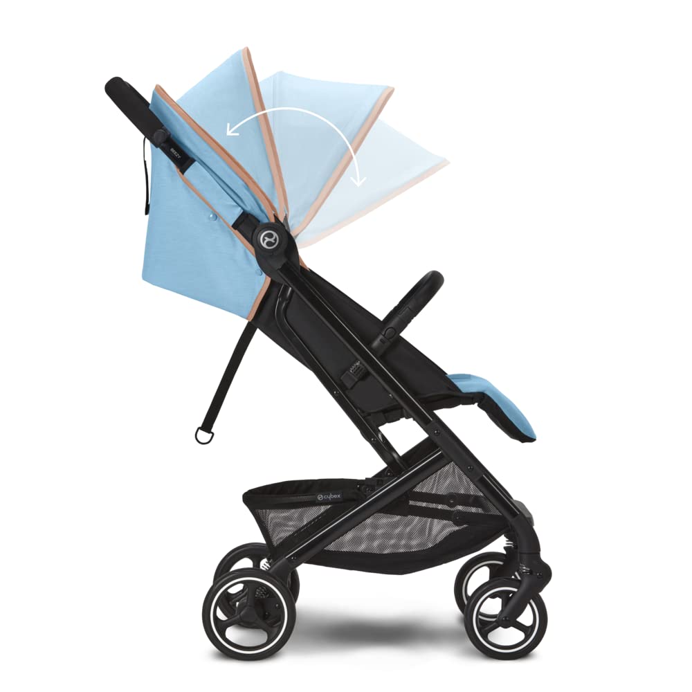 Cybex Gold Kinderwagen Beezy mit One-Pull Harness, Ab Geburt bis ca. 4 Jahre (max. 22 kg), Kompakt und ergonomisch, Almond Beige (Beige mit schwarzem Rahmen)