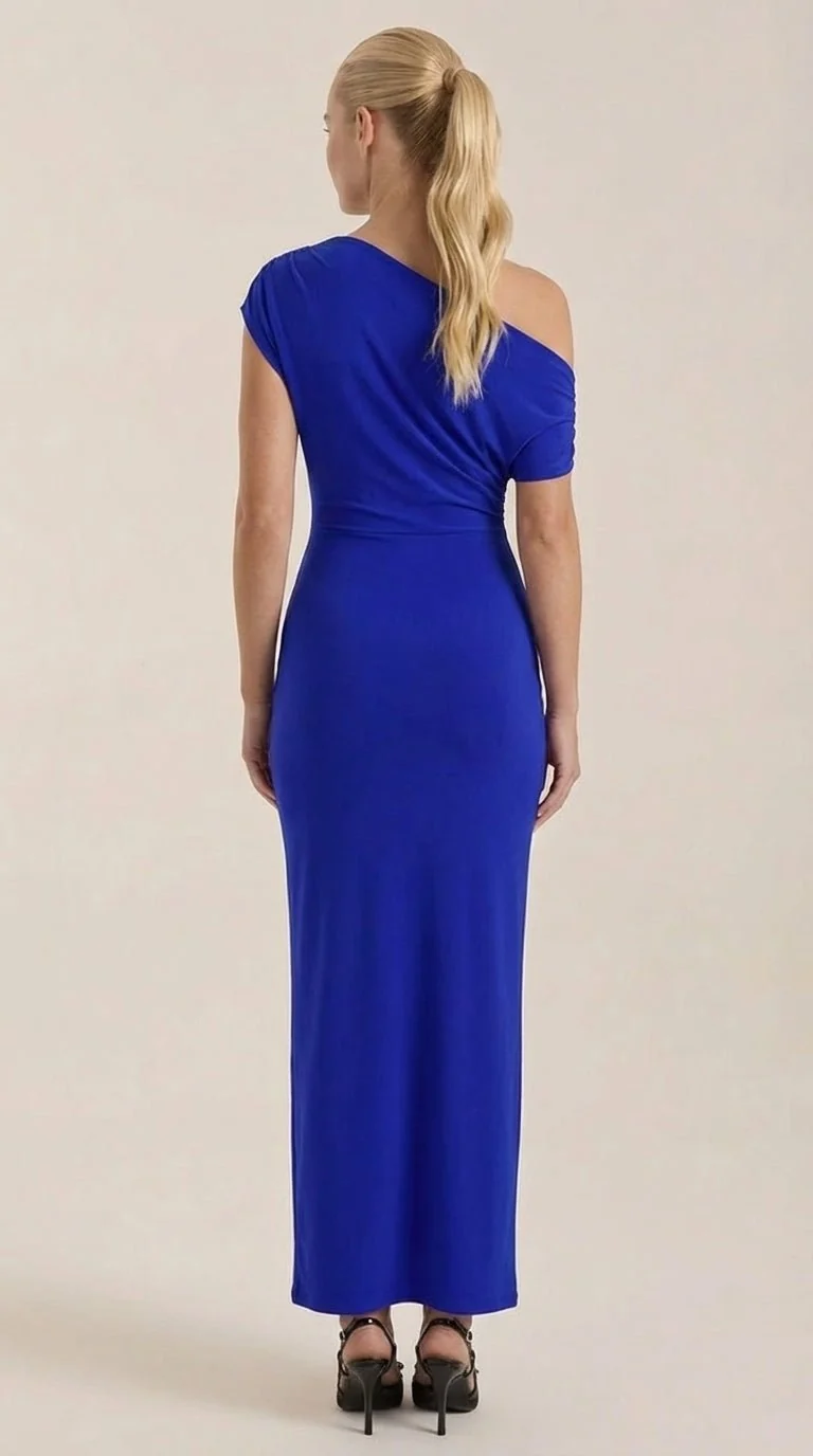 One-Shoulder-Maxikleid