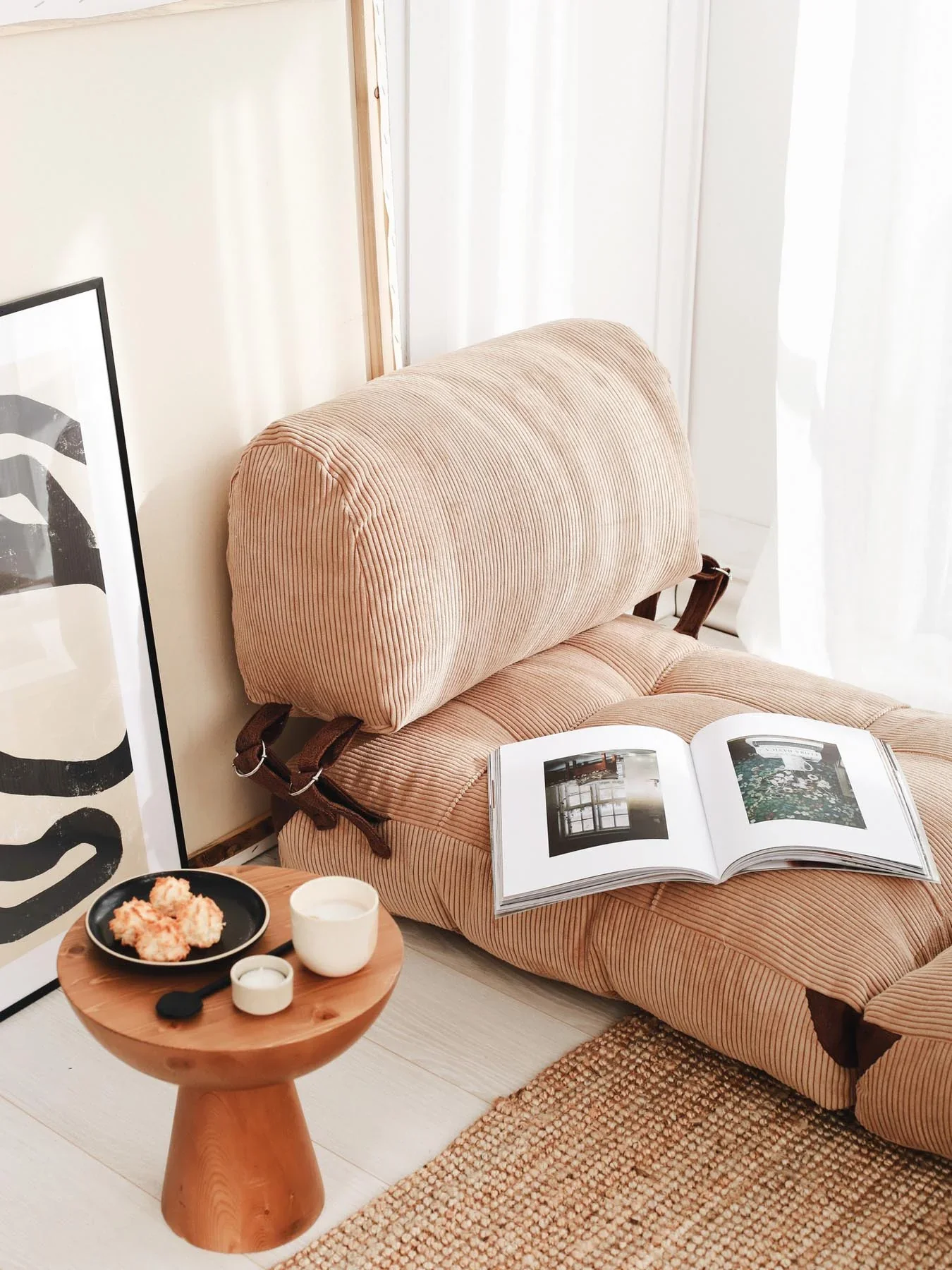 Fold Kadife Bettsofa - Kamel