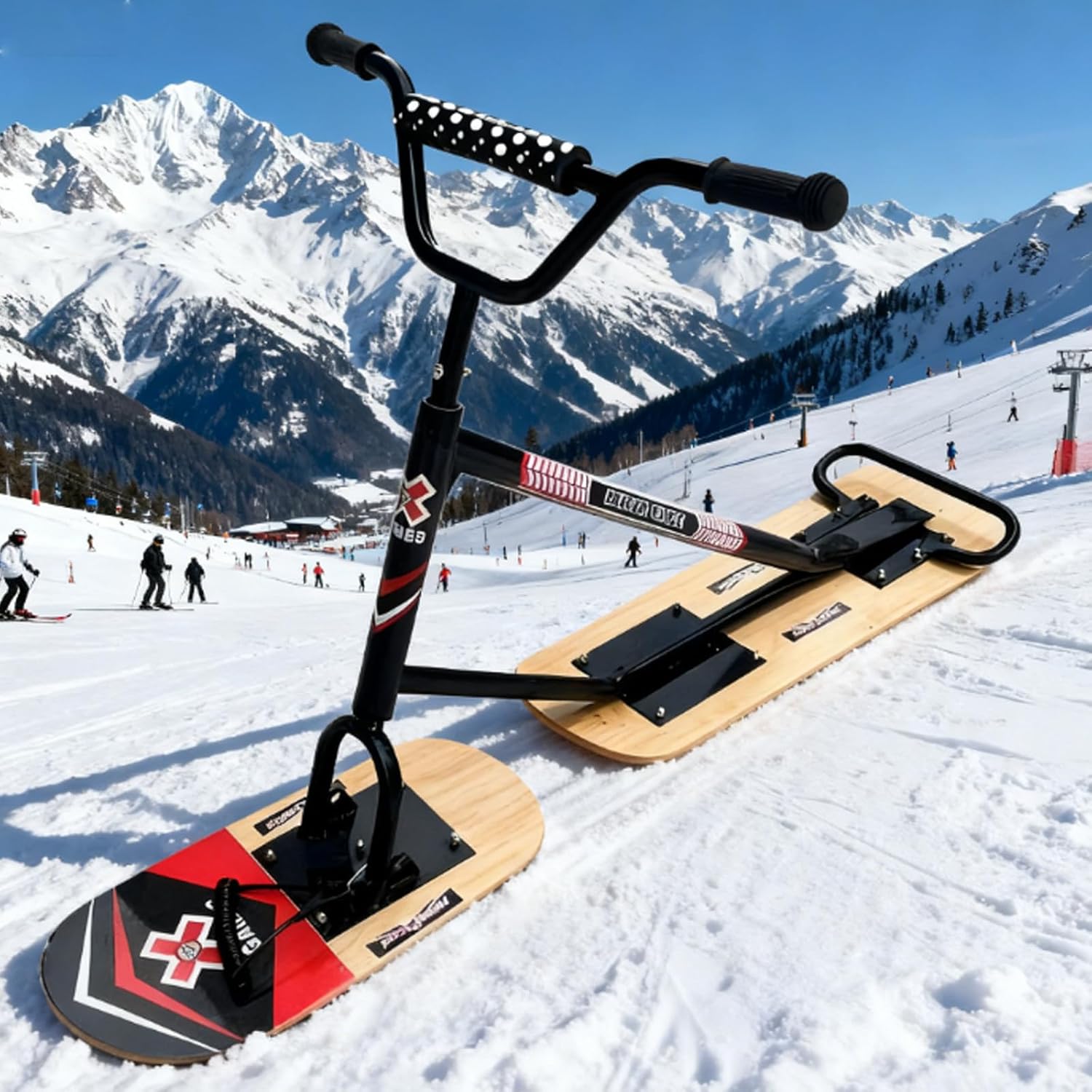 Premium-Schneescooter 2026 – Schneemobil Für Erwachsene Mit 360°-Vollrotationslenkung, Doppelklingen-Stabilitätsschlitten, 150 Kg Tragfähigkeit Für Wintersport TypeA