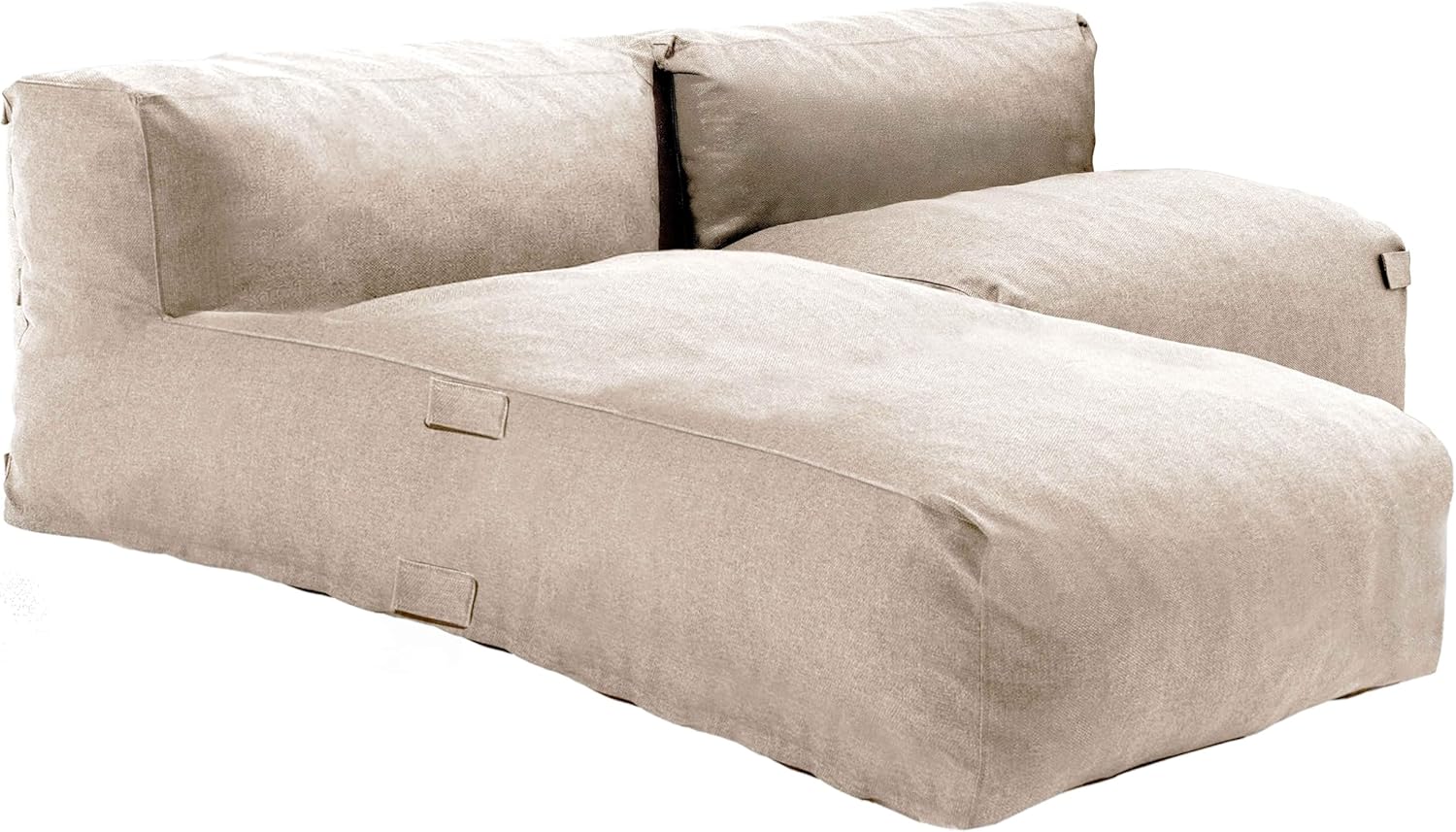 Oviala Gartenmöbel, modular, 2-Sitzer, mit Ottomane, Beige
