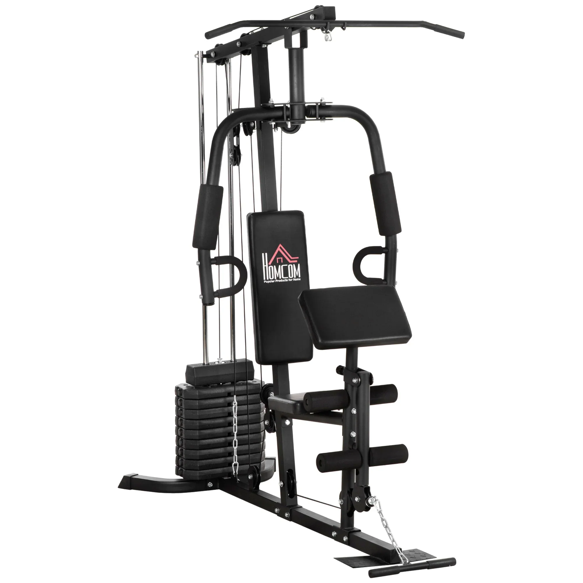 HOMCOM Krachtstation Fitnessstation Lat Pulldown Butterfly verstelbaar