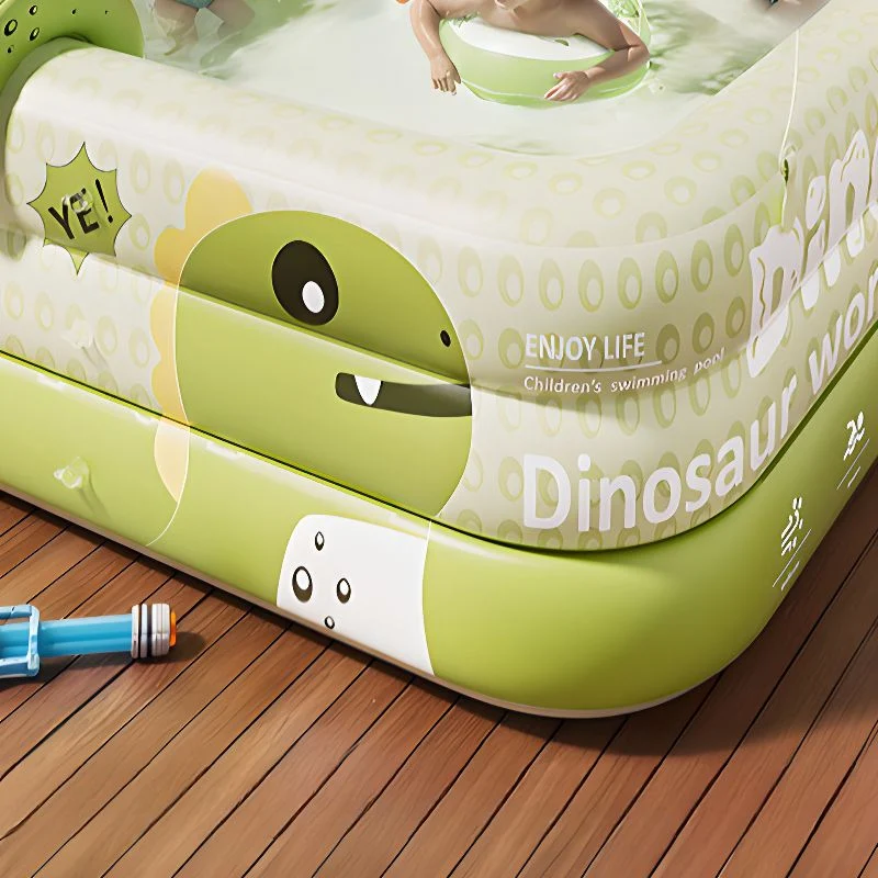 Aufblasbares Kinderplanschbecken mit Sonnendach und Dinosaurier Sprüher – UV-Schutz Pool für Kinder und Kleinkinder im Garten