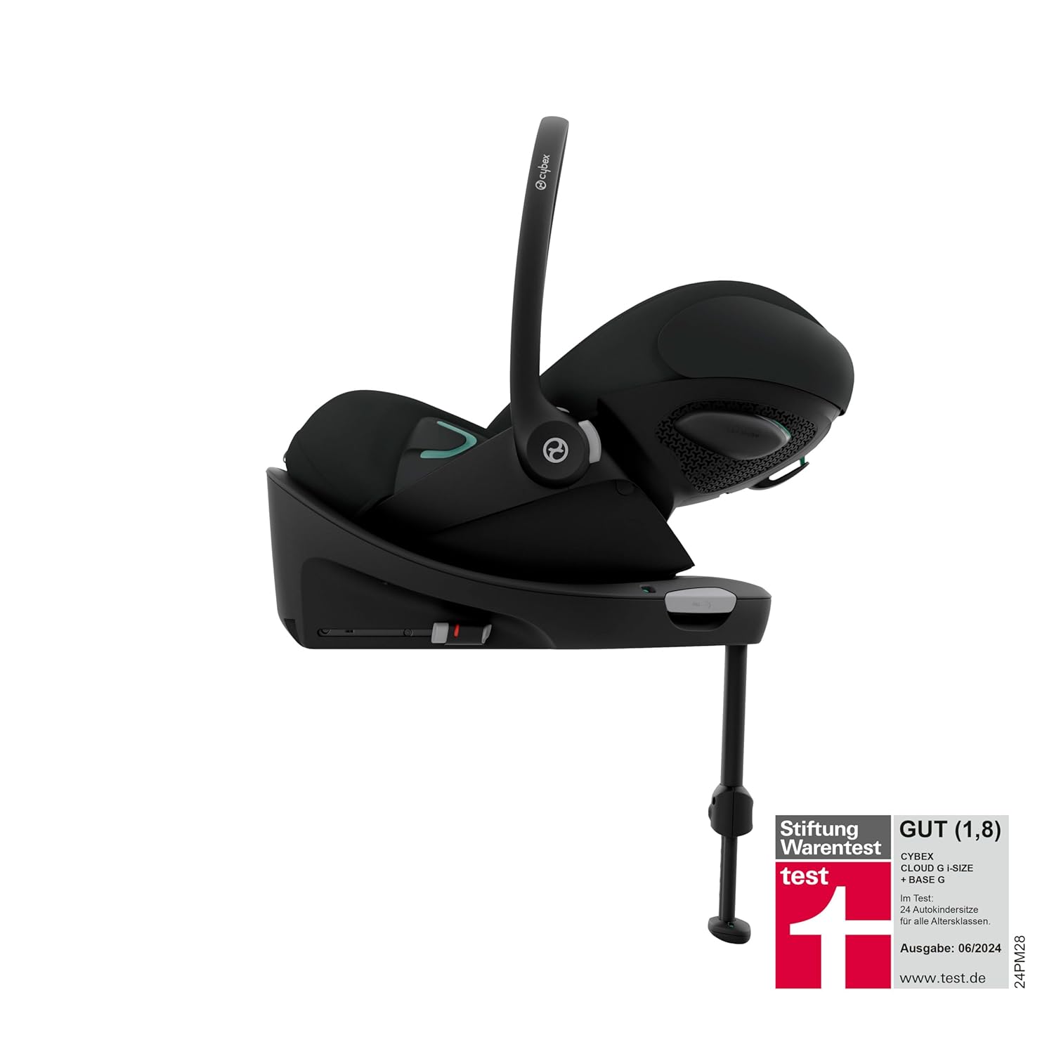 CYBEX Gold Babyschale Cloud G i-Size Comfort, Inkl. Neugeboreneneinlage, Ab Geburt bis ca. 24 Monate, Für Kinder ab 40 cm bis 87 cm, Max. 13 kg, Moon Black