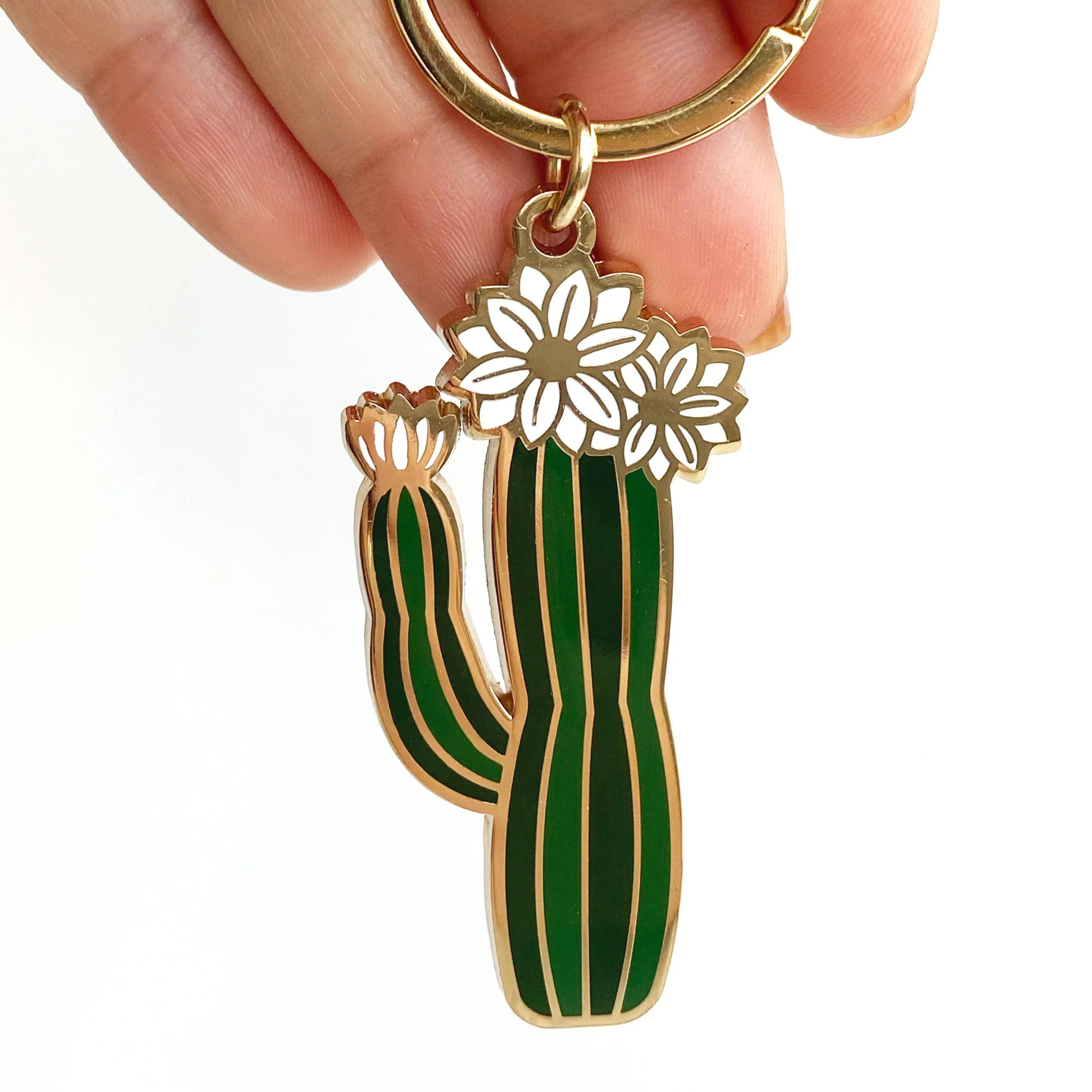 Olivia Blooming Cactus Keychain 