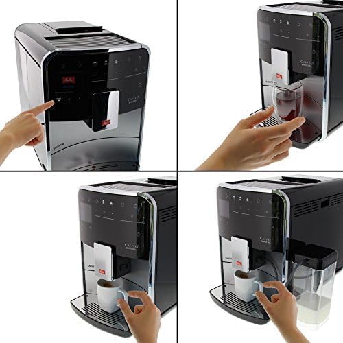 Melitta Barista T Smart - Kaffeevollautomat mit Milchsystem, Kaffeemaschine mit Mahlwerk, für z. B. Cappuccino oder Espresso, App Steuerung möglich, schwarz/silber