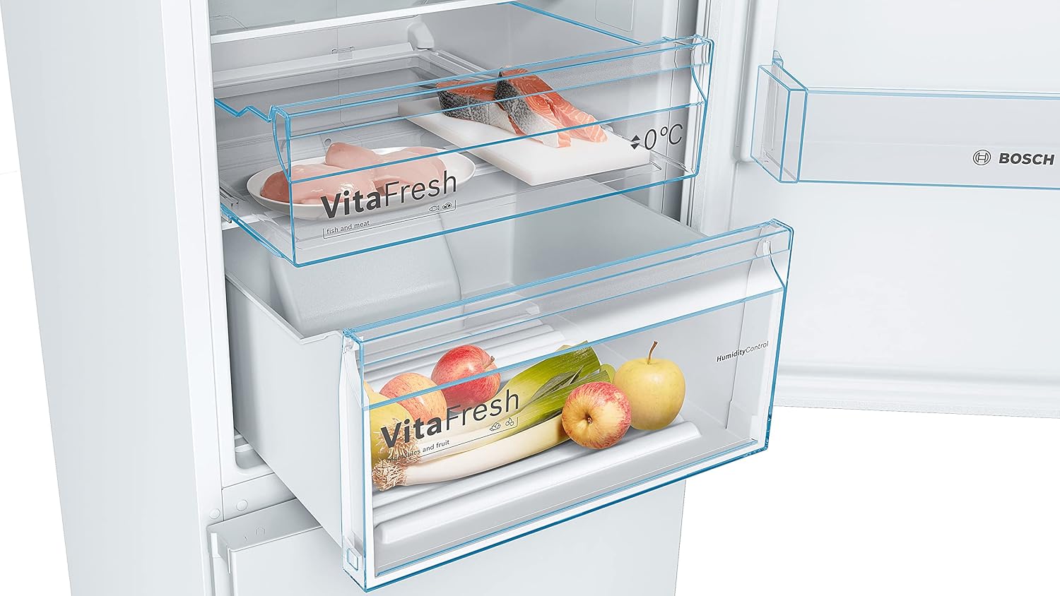 Bosch KGN36VWED Série 4 Réfrigérateur combiné pose-libre - 326 L - 186 x 60 (H x L) - Blanc