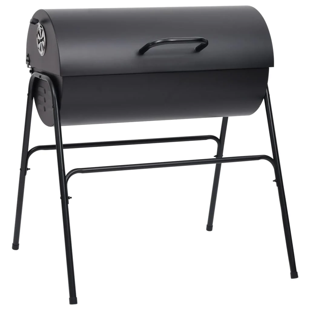 Grill 2025 z 2 czarnymi rusztami – przenośny grill stalowy o wymiarach 80x95x90 cm