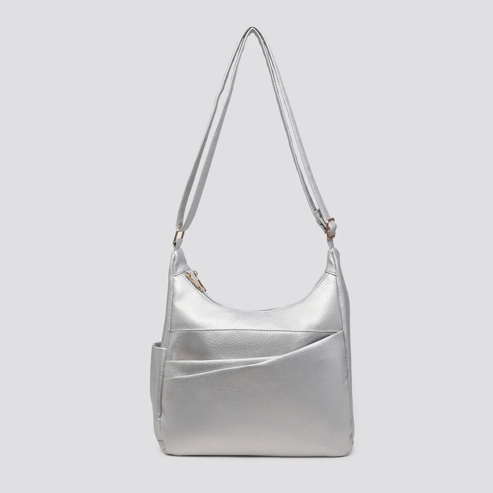 Ola Soft Crossbody Bag | Silver