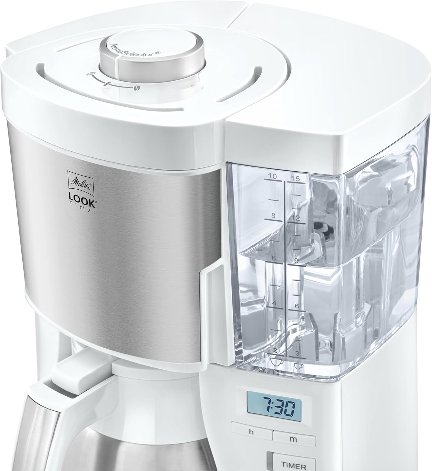 Melitta Look Timer - Filterkaffeemaschine - Thermokanne - Timer Funktion - Tropfstopp - 10 Tassen - Schwarz (1025-18)