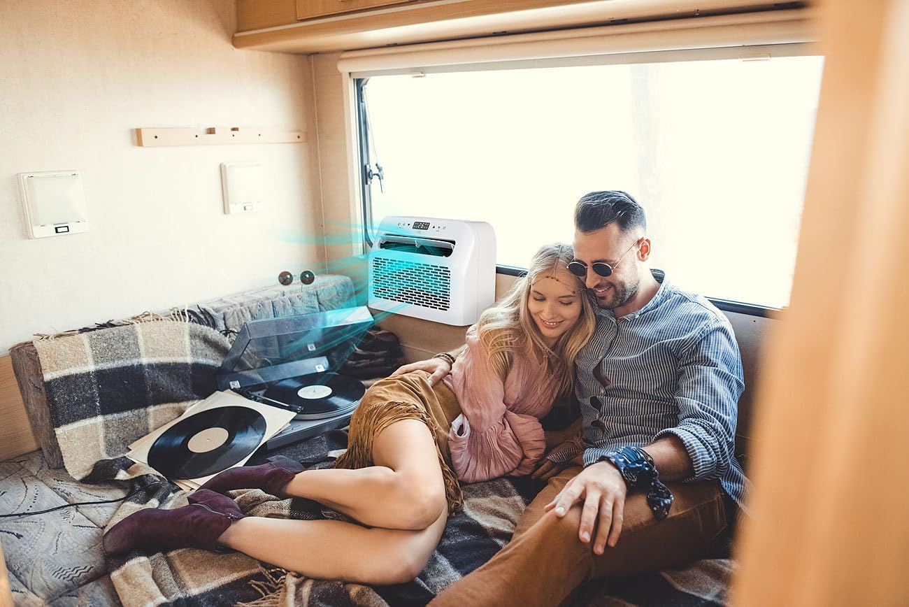 Sichler Haushaltsgeräte Mobiles Klimagerät: Mobile Split-Klimaanlage, Entfeuchterfunktion, WLAN & App, 5.000 BTU/h (Klimaanlage Wohnwagen, Mini Split Klimaanlage, Klima Splitgerät Bohren)