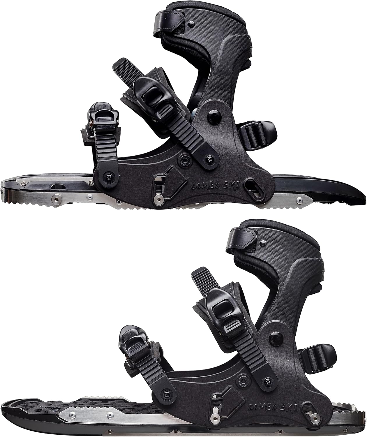 2in1 Lightweight Schneeschuhe Spikes Schlittschuh Miniski für Männer und Damen Schuhgröße 36-48, Angemessen für Skifahren Tracking Skating Klettern zum Winter auf EIS und Schnee