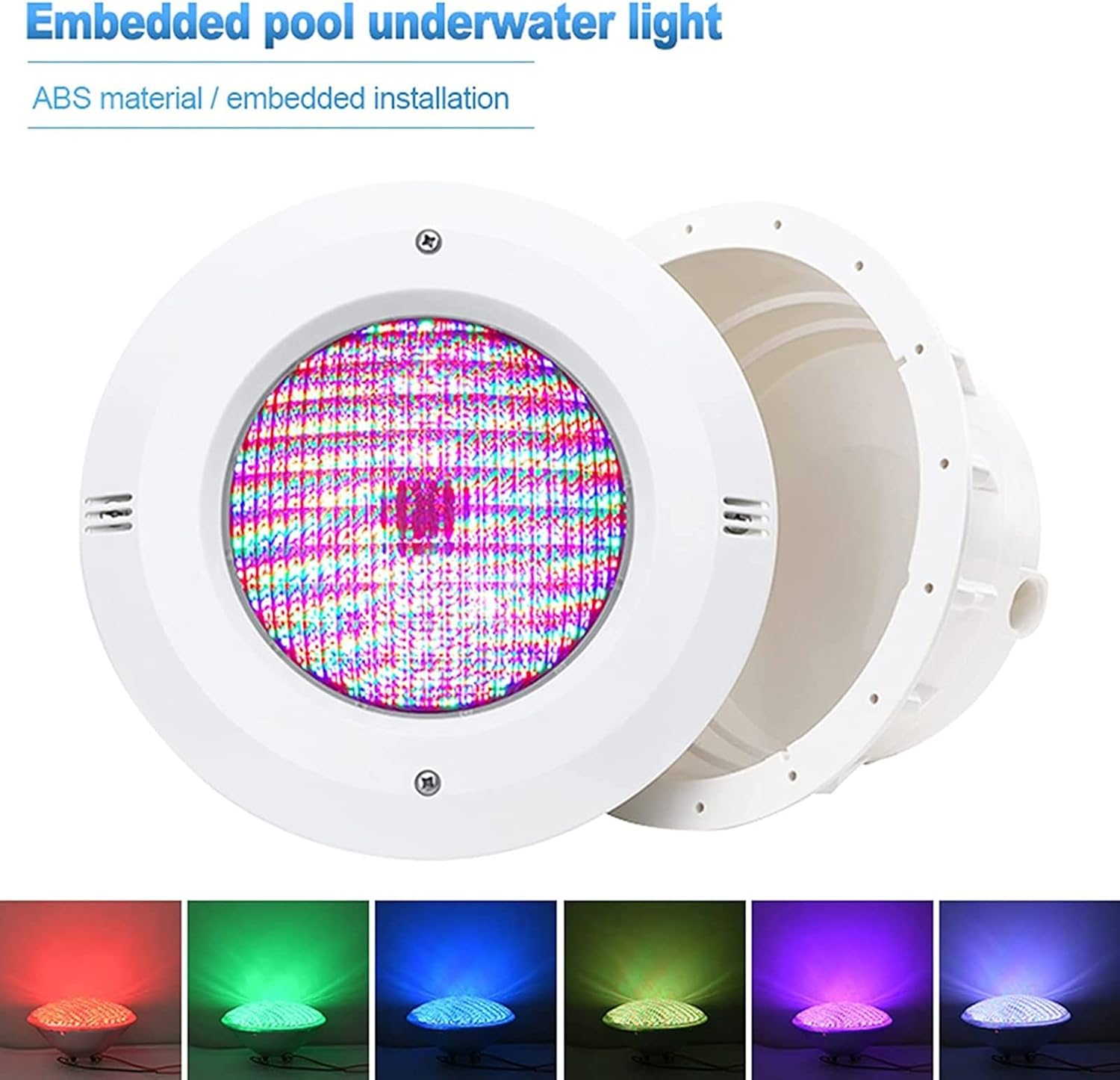 Schwimmbadleuchten PAR56 Einbaubox Pool Strahler Steckdose Einbaurahmen Nische Schwimmbad wasserdichte Box mit 3m Kabel