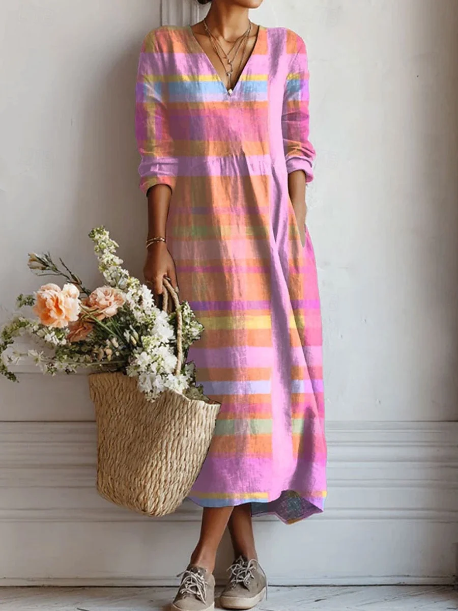 Damen Freizeitkleid mit Taschen | Bequemes Alltagskleid in lockerer Passform | Weicher Stoff & Knitterfrei f��r jeden Tag