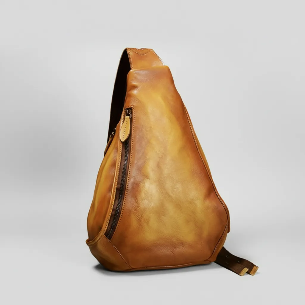 Top Grain Convertible Leather Sling Bag