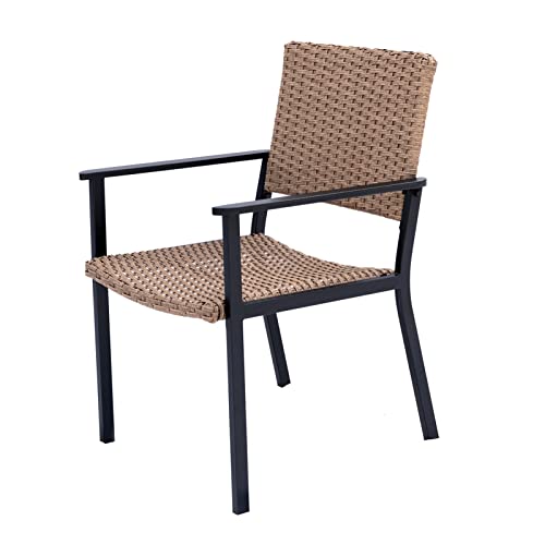 Helios&Hestia Sedia da pranzo per tutte le stagioni in acciaio intrecciato con braccioli per esterni, naturale : Amazon.it: Giardino e giardinaggio