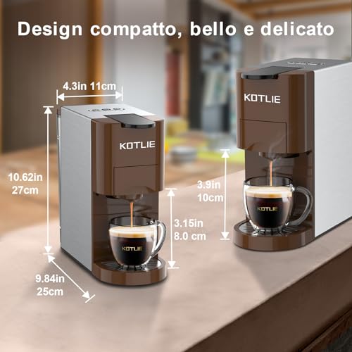 KOTLIE Macchina Da Caffè Capsule 4 in1,Per NES/DG/Caffè Macinato/ESE PadS(44mm),19Bar,800ML(AC 513K) : Amazon.it: Casa e cucina