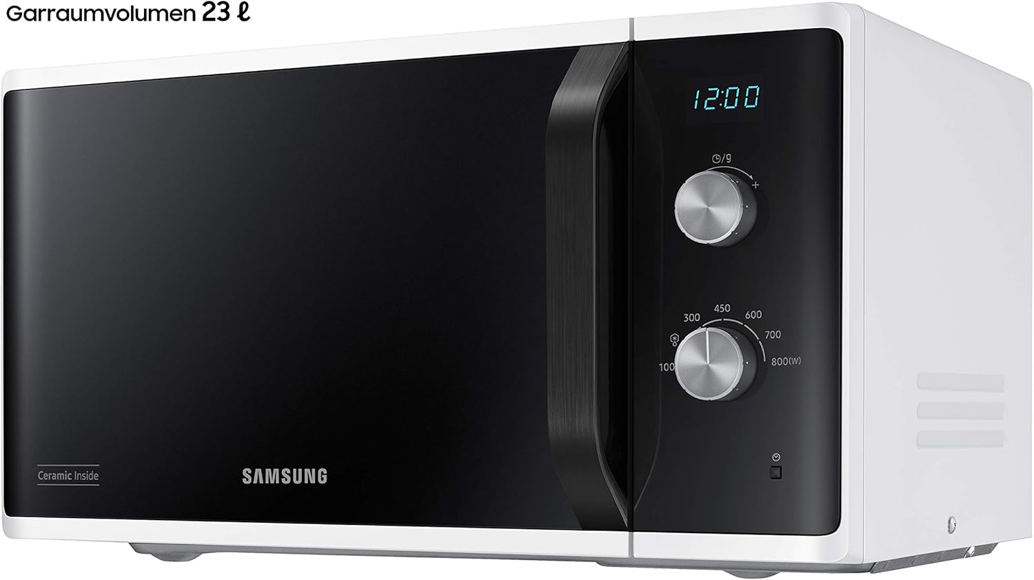 MW3500 Mikrowelle MS23K3614AW/EG / 800 W / 23 L Garraum / 48, 9 cm Breite / Kratzfester Keramik-Emaille-Innenraum / 6 Leistungsstufen / Wei