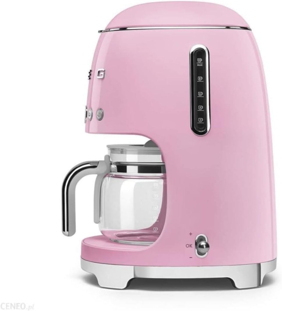 Smeg, DCF02BLMEU, Filter-Kaffeemaschine, Aroma und Autostart-Funktion, Glaskaraffe bis 12 Tassen, 2 Intensitätsniveaus, Warmhaltefunktion, 1050W, Mattschwarz