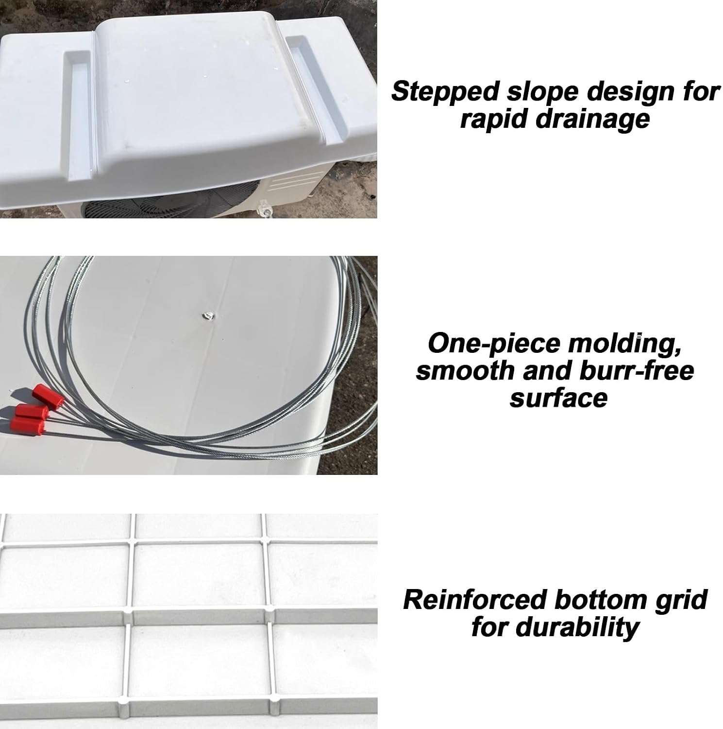 Abdeckung für Outdoor-Klimaanlagen, universal, wasserdicht, AC-Abdeckung für Mini-Split-Wärmepumpe, Monoblock-Design mit Spanngurten, passend für Kondensator und Kompressor (94 x 45,7 cm)