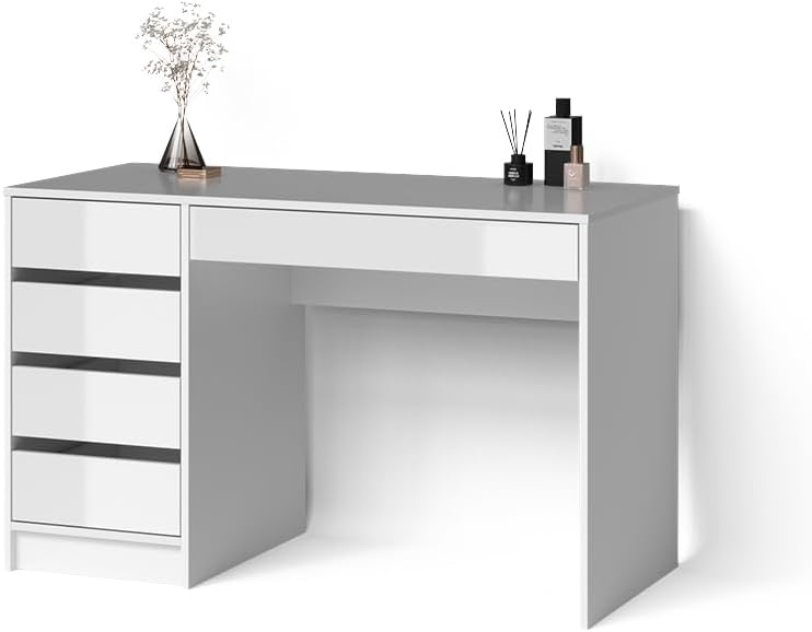 Livinity Schminktisch Imola, Weiß Hochglanz, 120 x 75 cm