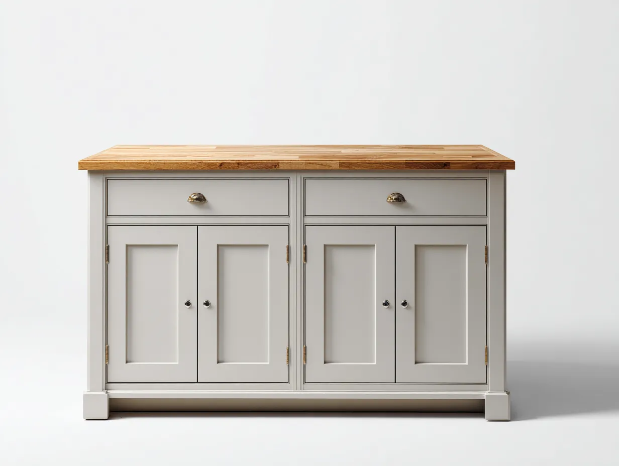 Sideboards-Holzwerkstoff-Massivholz-165x50x90 cm-Creme-Natur-Landhausstil