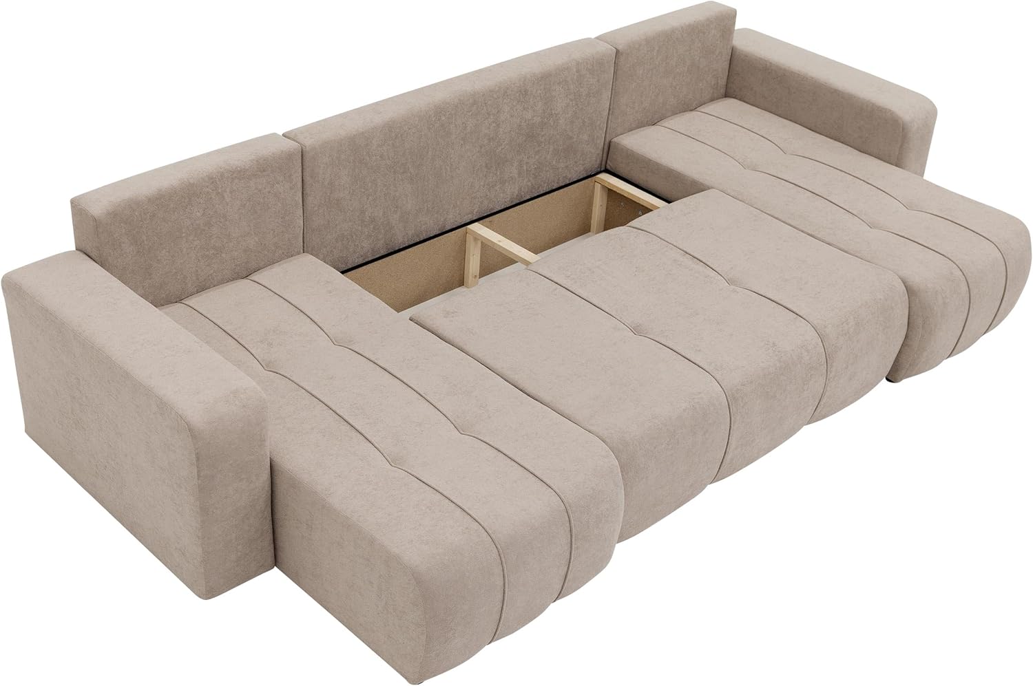 Mirjan24 Wohnlandschaft Furyn U, Ecksofa mit Schlaffunktion und Bettkasten, U-Form Couch, symmetrisches Polstersofa, Eckcouch (Velo 623)