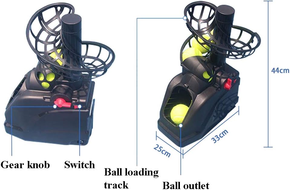 Tennisbälle Ballmaschine Tragbarer Tennisball-Maschine Solo Tennistrainer AC&Batterie Zuhause/Gericht Ballwurfmaschinen