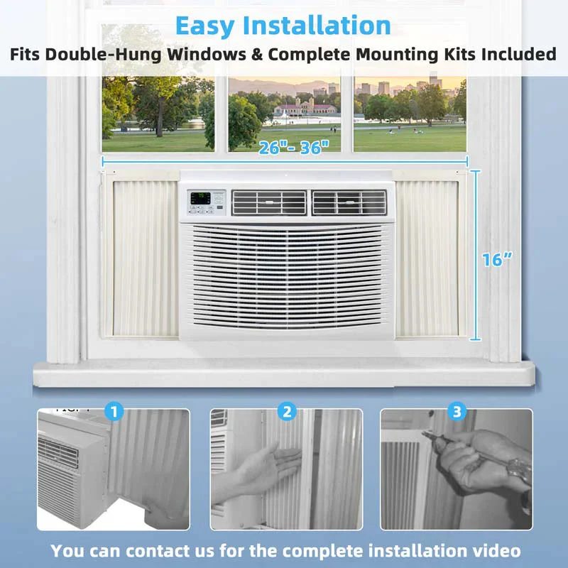 10000 Btu Quiet Window Air Conditioner With Remote Amp Eco Mode Energy Star Certified 3 In 1 Window Ac Unit With Dehumidifier