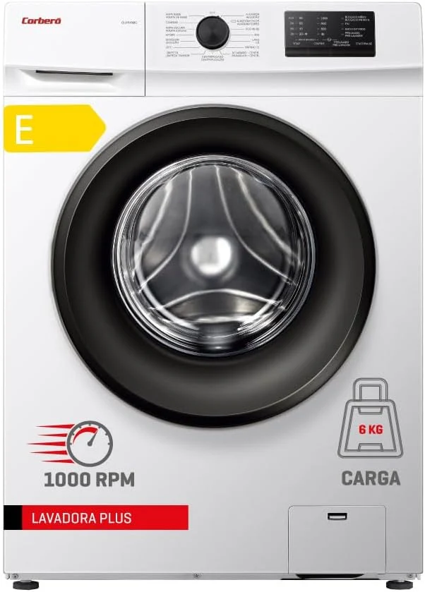 Corberó - Lavadora Carga Frontal | CLH610MC | 6 Kg | 1000 Rpm | 15 Programas | Inicio Diferido | Lavado Rápido | Blanco