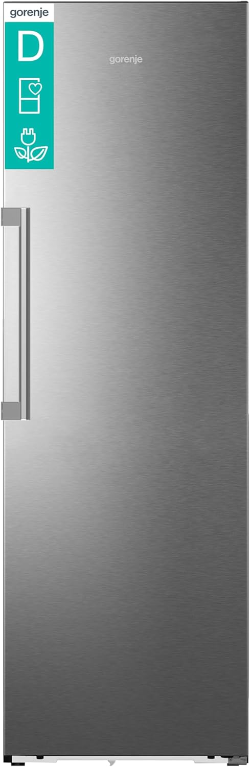 Gorenje RN618D6X6WF Kühlschrank, 372 Liter, SmartFit, 185cm Höhe, CrispZone mit Feuchteregler, Wifi, Flaschenhalter, Easy-open Griff, Inverter, BxHxT: 59,5×185,6×60 cm, Edelstahl