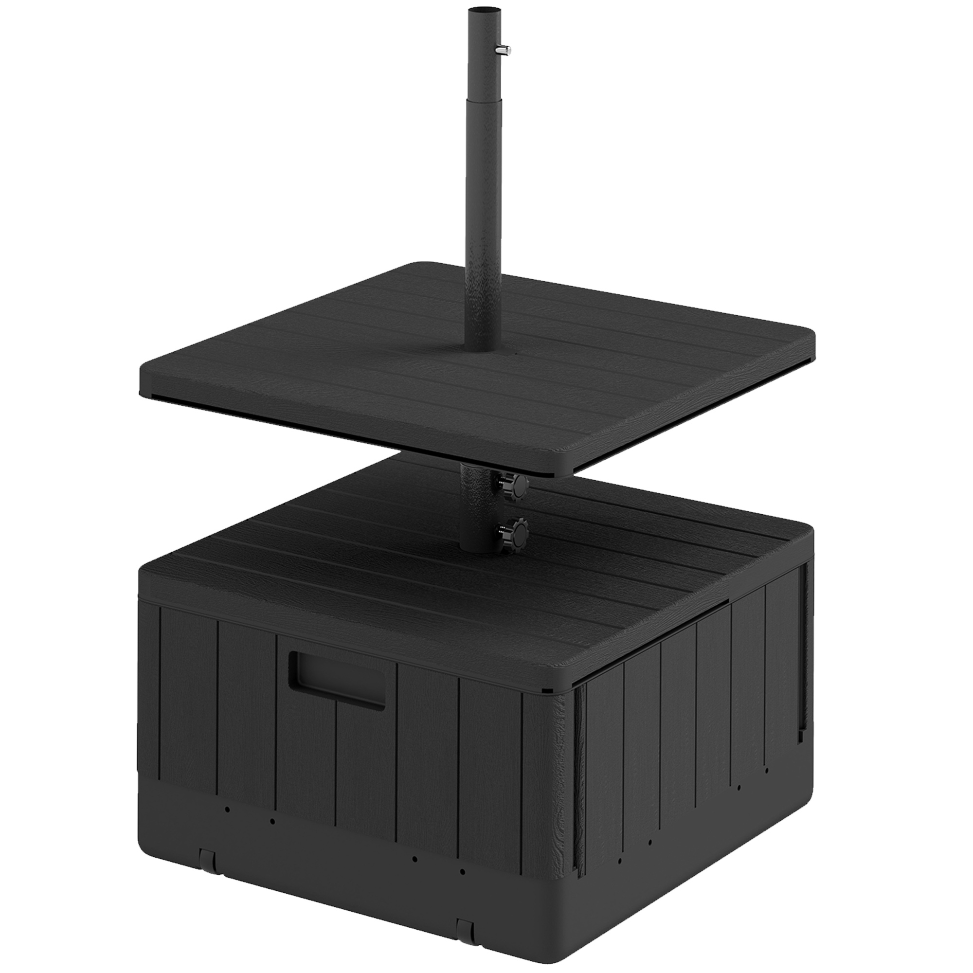 Parasolvoet voor het terras, parasolstandaard met tafelblad, terrasparasolbasis, Kunststof, Zwart
