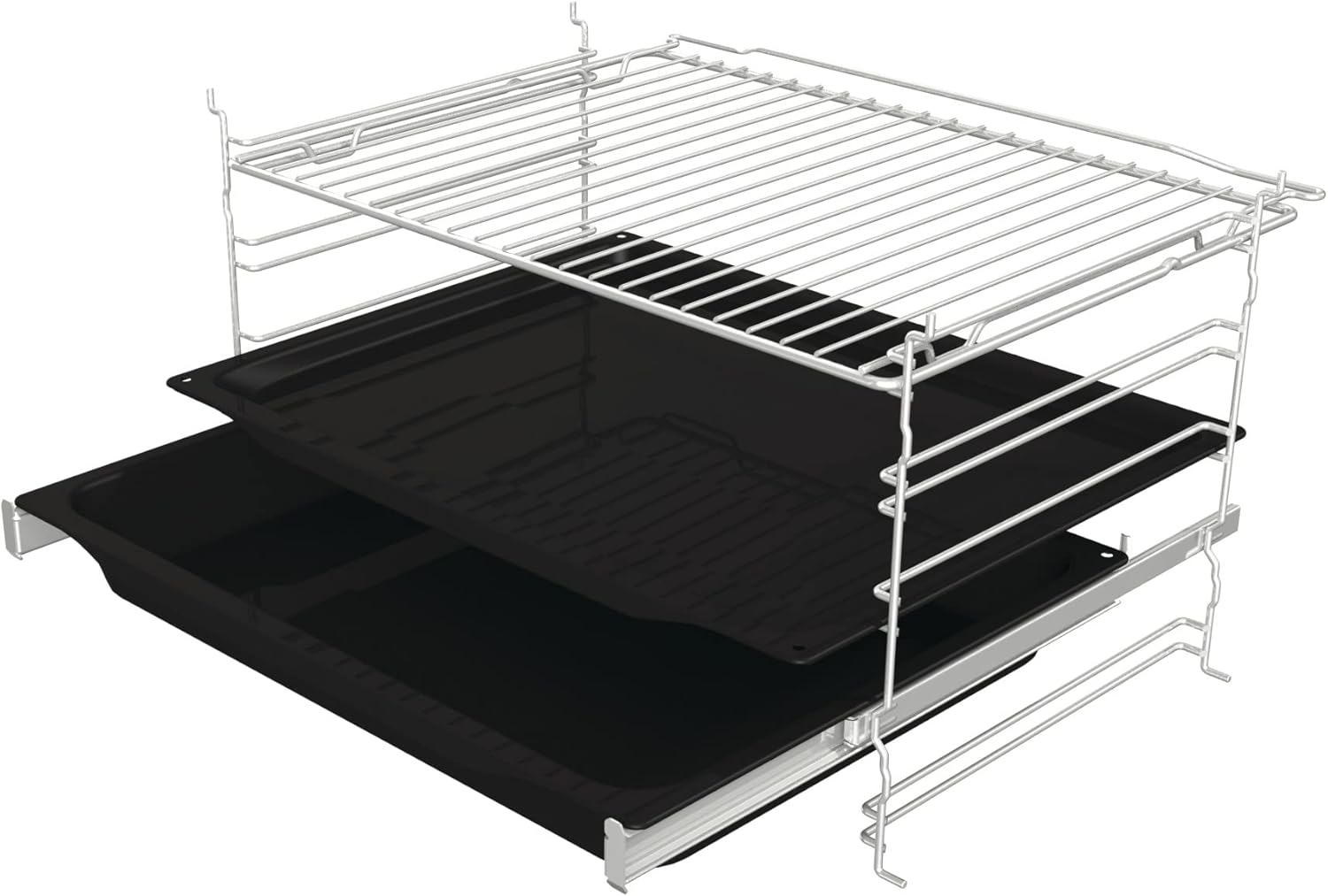 Gorenje 738971 Einbaubackofen-Set OptiBake Black Steam Pyro Set / 77L / Heißluft/Pyrolyse/ExtraSteam/GentleClose/AirFry/Pizzamode 300°C/PerfectGrill/Induktions-Kochfeld mit BridgeZone/schwarz