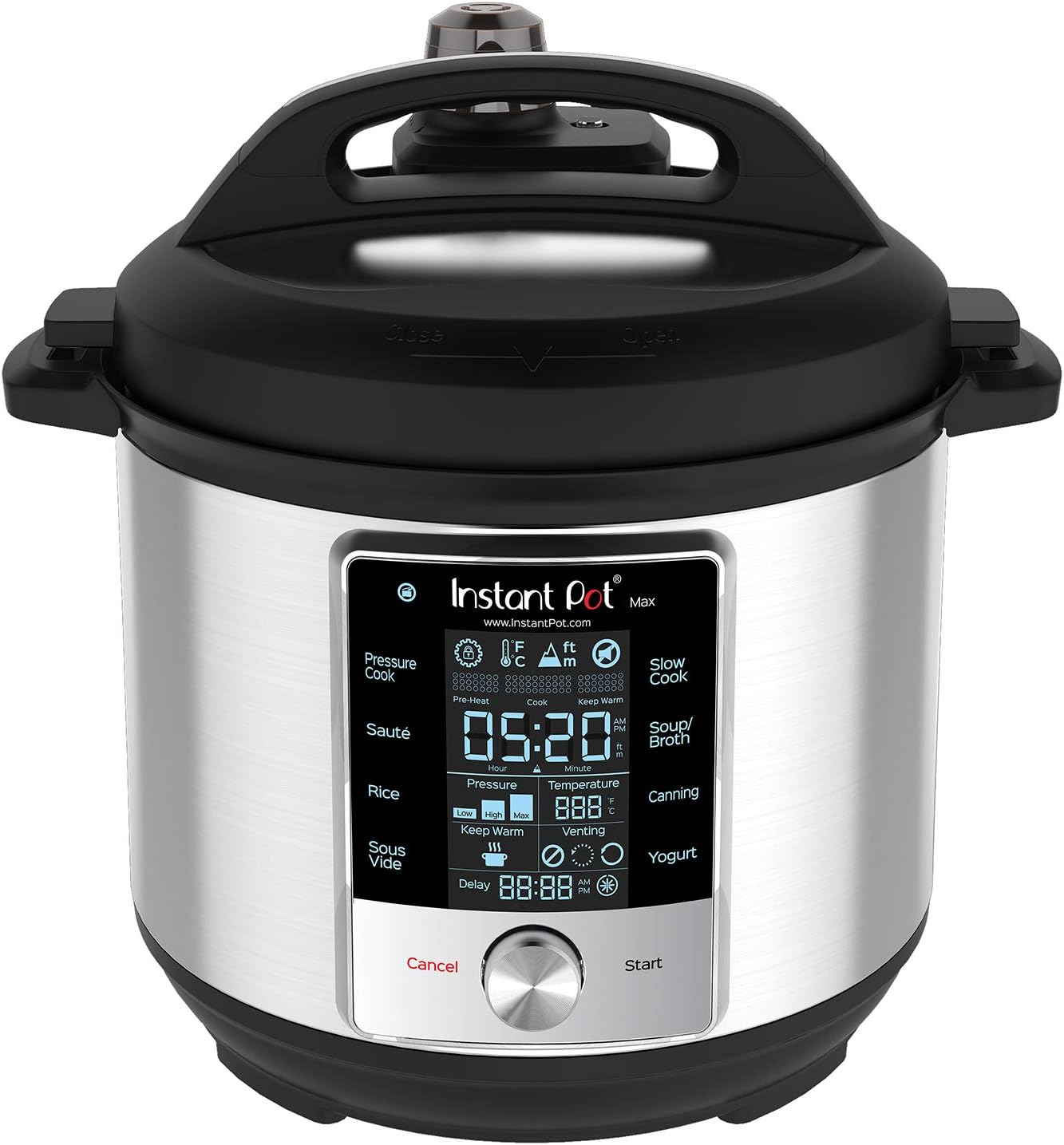 Instant Pot Max 6 Quart Electric Pressure Cooker, 15psi, Sous Vide, Touch Screen, Stainless Steel