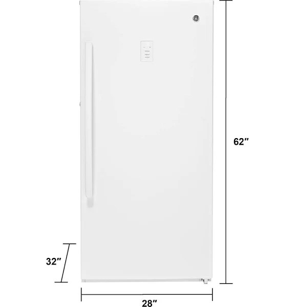 GE 14.1 Cu. ft. White Frost-free Upright Freezer – FUF14DLRWW