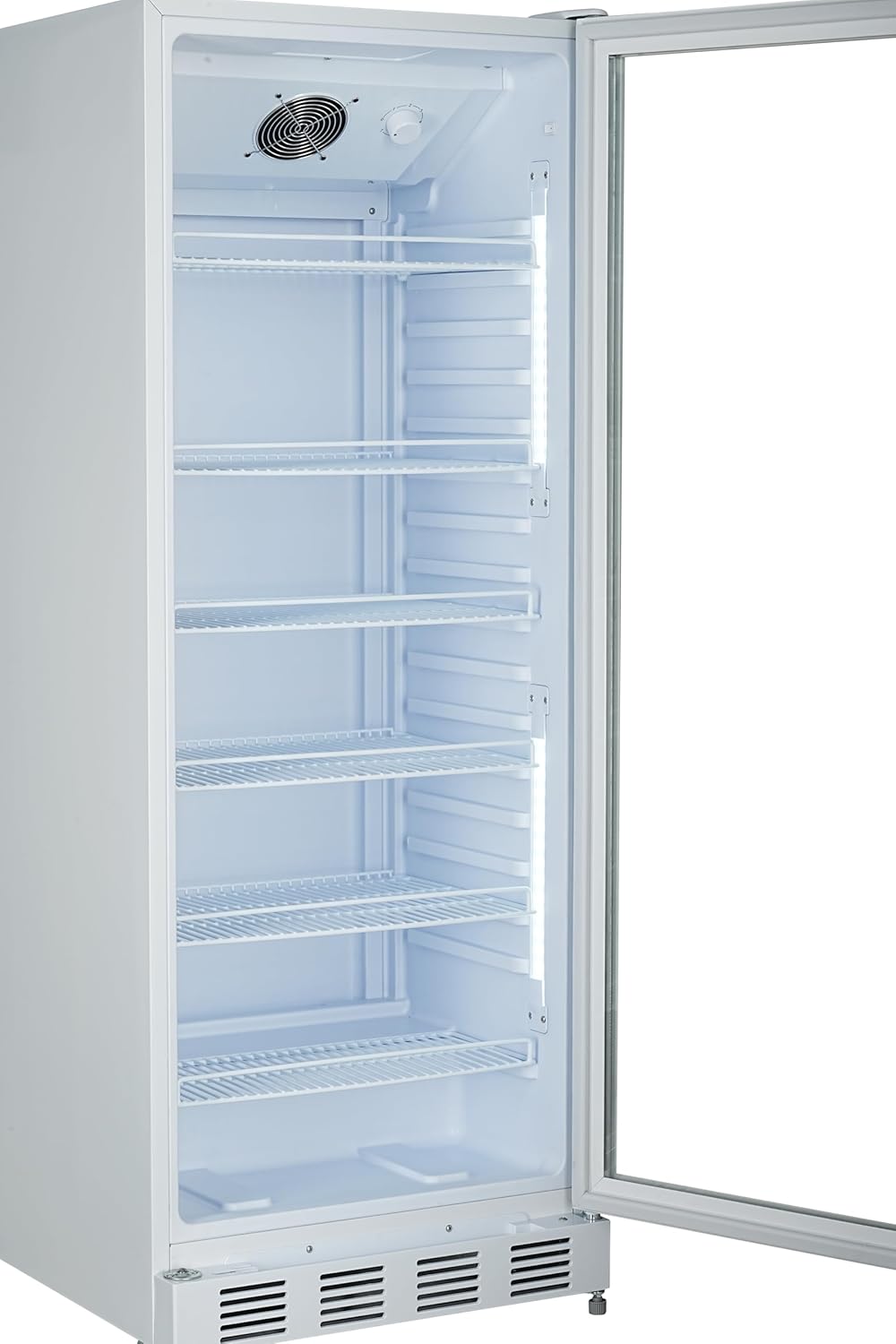 METRO Professional GSC4280 Beverage Refrigerator, Vertical Fridge with Glass Door, 59.4 x 54.5 x 159 cm, LED Lighting, 6 Adjustable Shelves, Lockable, 4-18 °C (280L, White)
