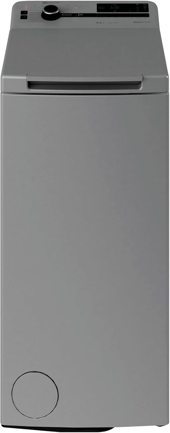 Bauknecht WMT Silver 6513 D4 Toplader-Waschmaschine/ 6,5 kg/ 1300 UpM/Vollwasserschutz/Autom.-Trommelpositionierung/SoftOpening/ 15° Green&Clean/Kurz 30/ Aqua Saver/Extra Spülen/Startzeitvorwahl