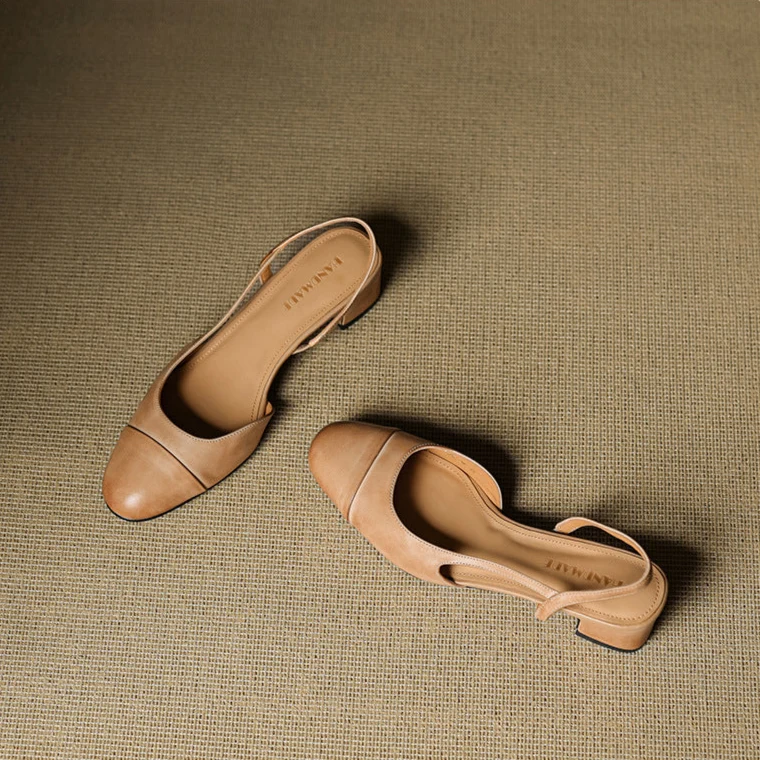 Slingback-Pumps aus echtem Leder f��r Damen