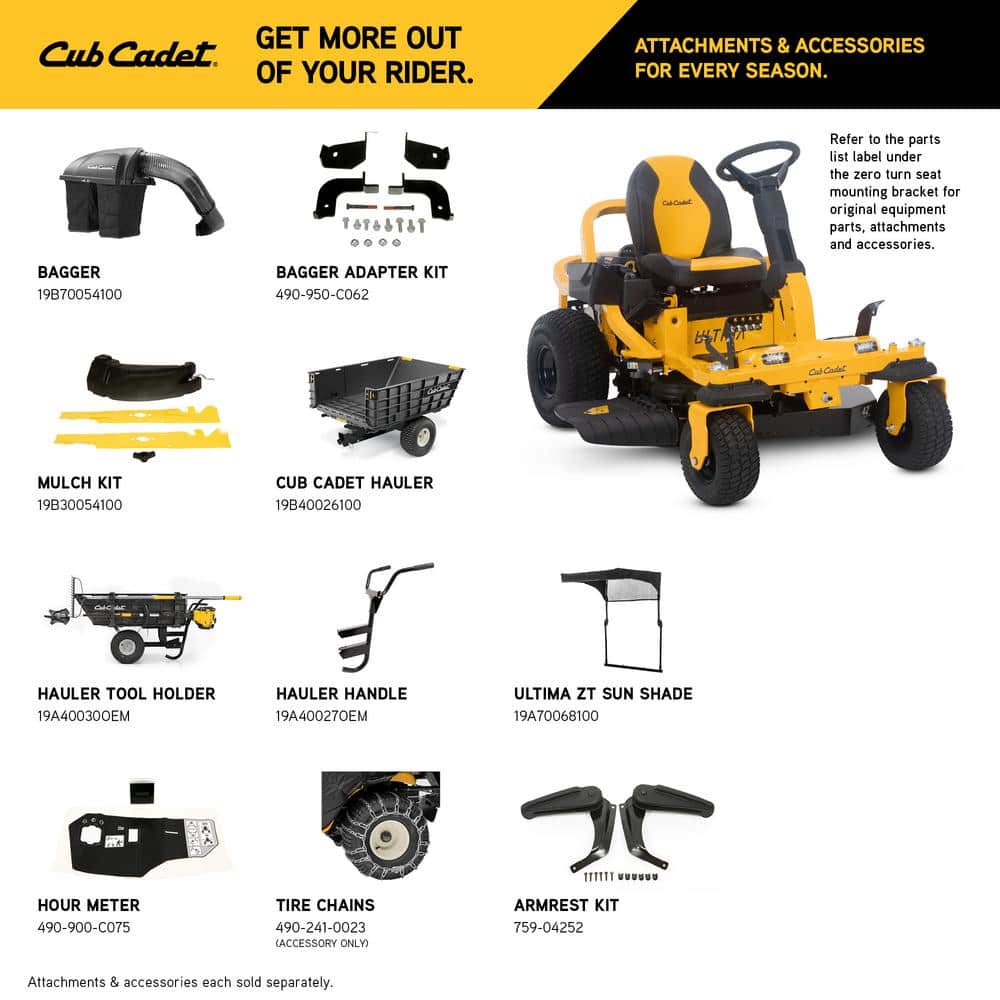 Cub Cadet Ultima ZTS1 42-in Fabricated Deck Zero-Turn Riding Mower – 22-HP V-Twin Kohler 7000 Series Engine – Dual Hydro Drive