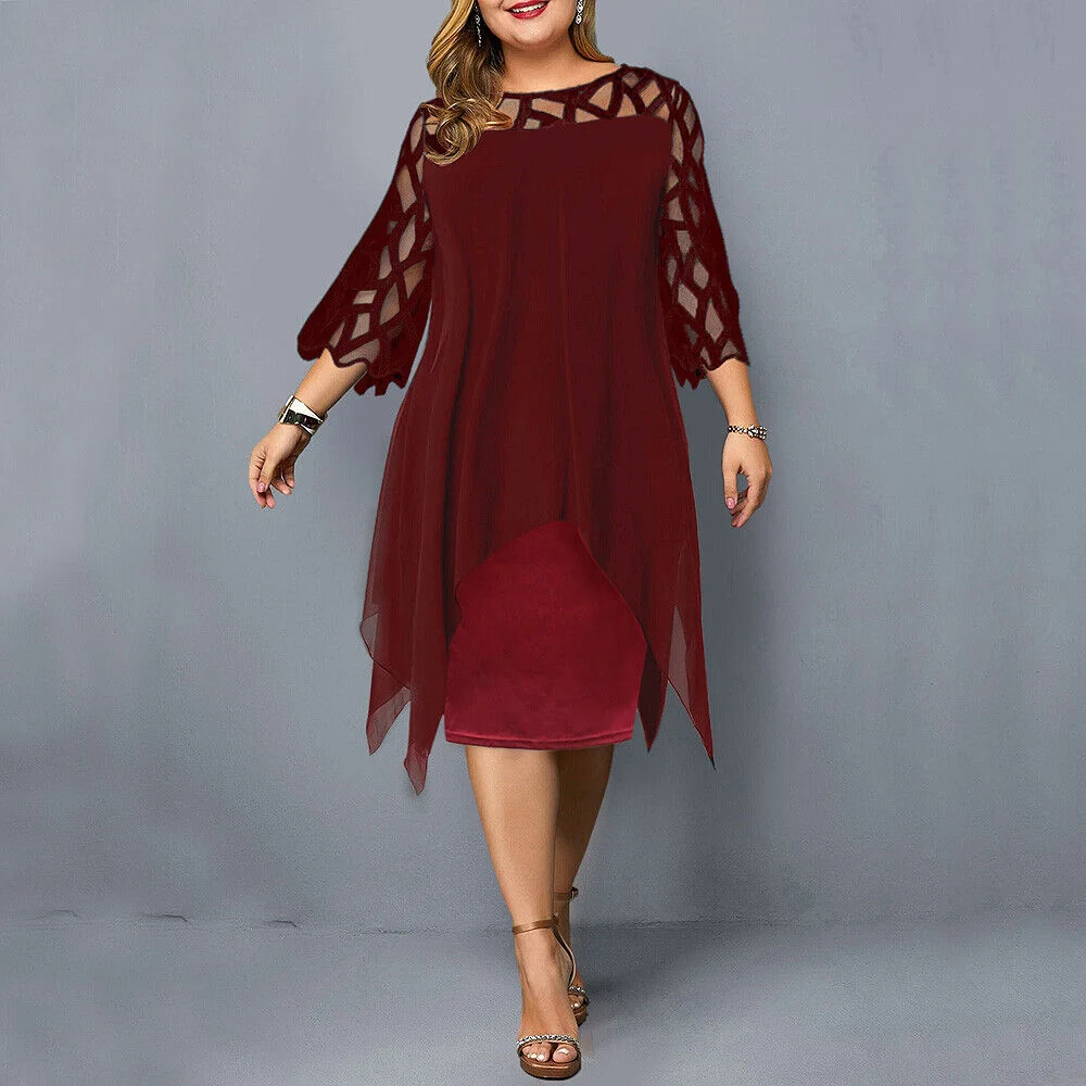 Elegantes Midi-Kleid in ��bergr??e