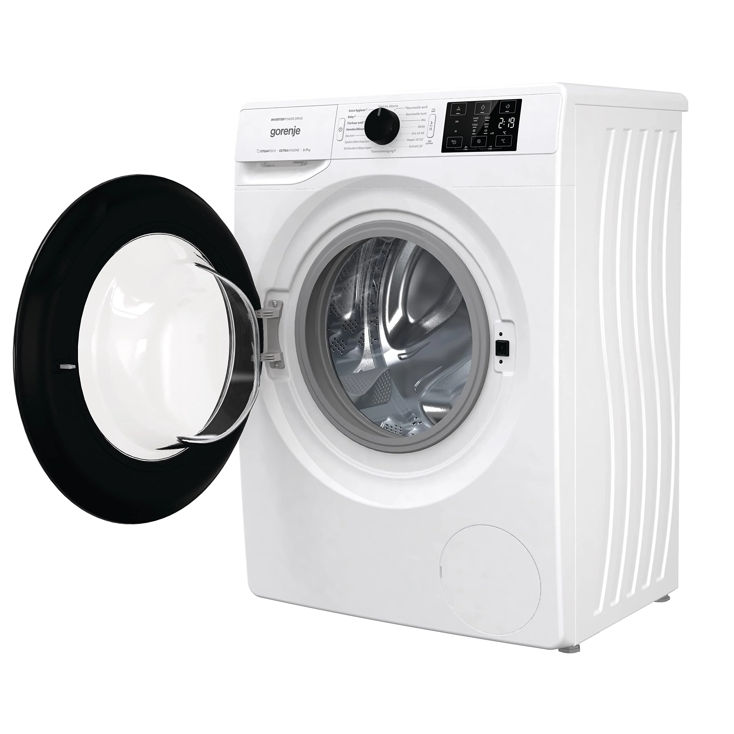 Gorenje WAM 74 SAP wasmachine met stoomfunctie / 7 kg / 1400 tpm / 16 programma??s / AquaStop / Inverter PowerDrive motor / roestvrijstalen trommel / kinderslot / energieklasse A / wit