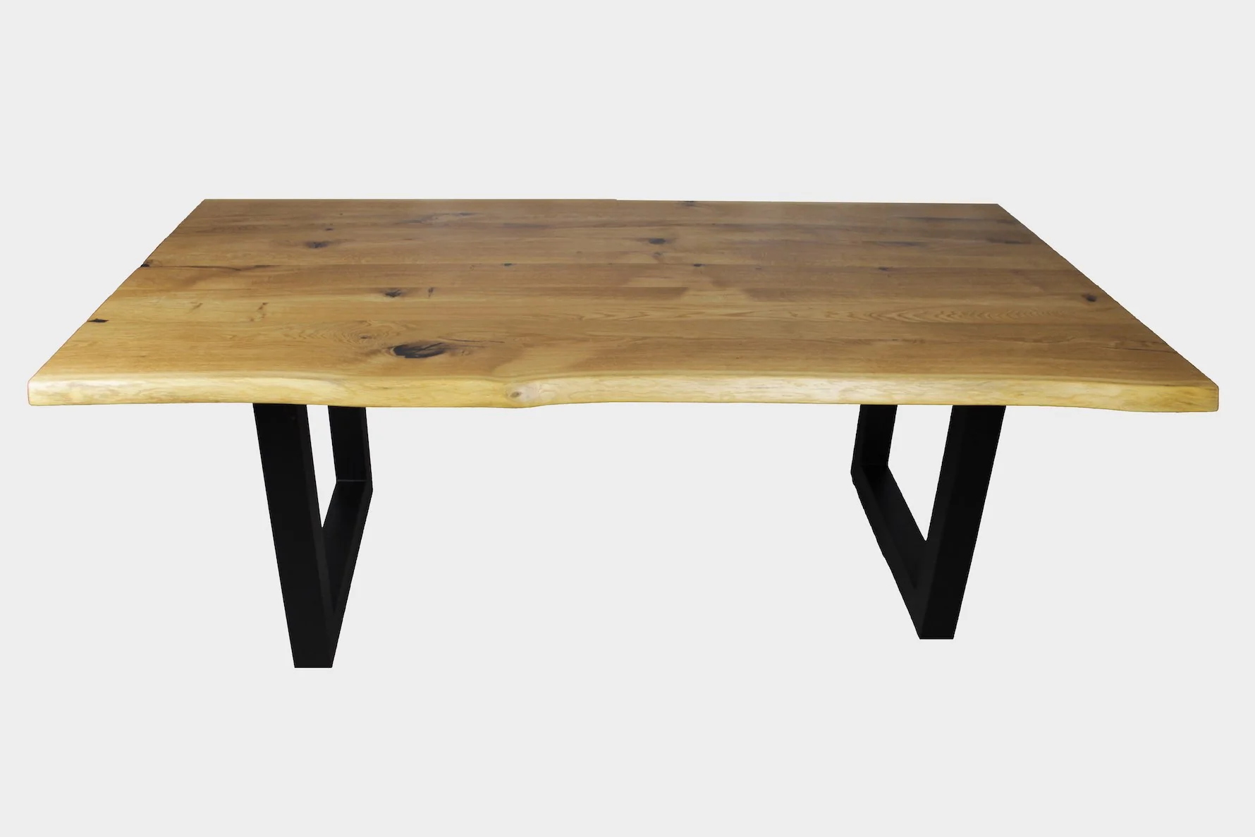Serie MAXIM | Baumkantentisch - Eiche - inkl. Tischbein U-Form - versch. Gren und Farben | Lnge: 160 - 300 cm | Breite: 90 -100 cm