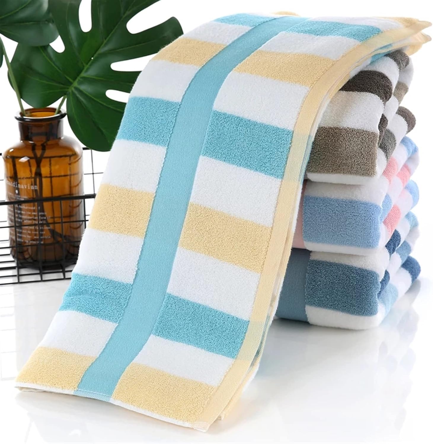 Badetuch, Baumwolle, Badetücher, natürlich, Ultra saugfähig, umweltfreundlich, Strandtuch, Badezimmer-Sets für zu Hause (C Einheitsgröße)