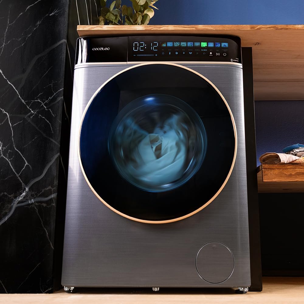 Cecotec Waschmaschine 9 kg Frontlader Bolero DressCode 9900 Inverter FullColor Ice Blue A. Blau-Finish, 1400 U/min, 10,3