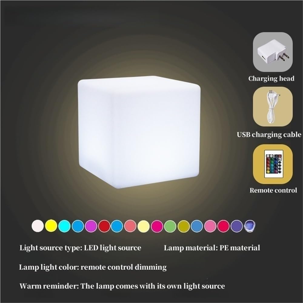 16 Farben LED Würfel-Stuhl-Licht, wiederaufladbar, wasserdicht, leuchtend, Sitztisch mit Fernbedienung, Stimmungsbeleuchtung für Haus und Garten, 39,9 cm, perfekt für Partys und Outdoor-Dekoration
